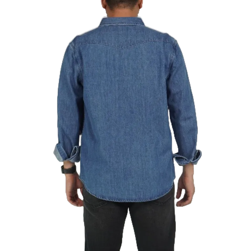Áo sơ mi jean SM1, Áo Sơ Mi Denim Nam Dekace Cao Cấp Vải Dày Co Giãn - thương hiệu Samma Jeans
