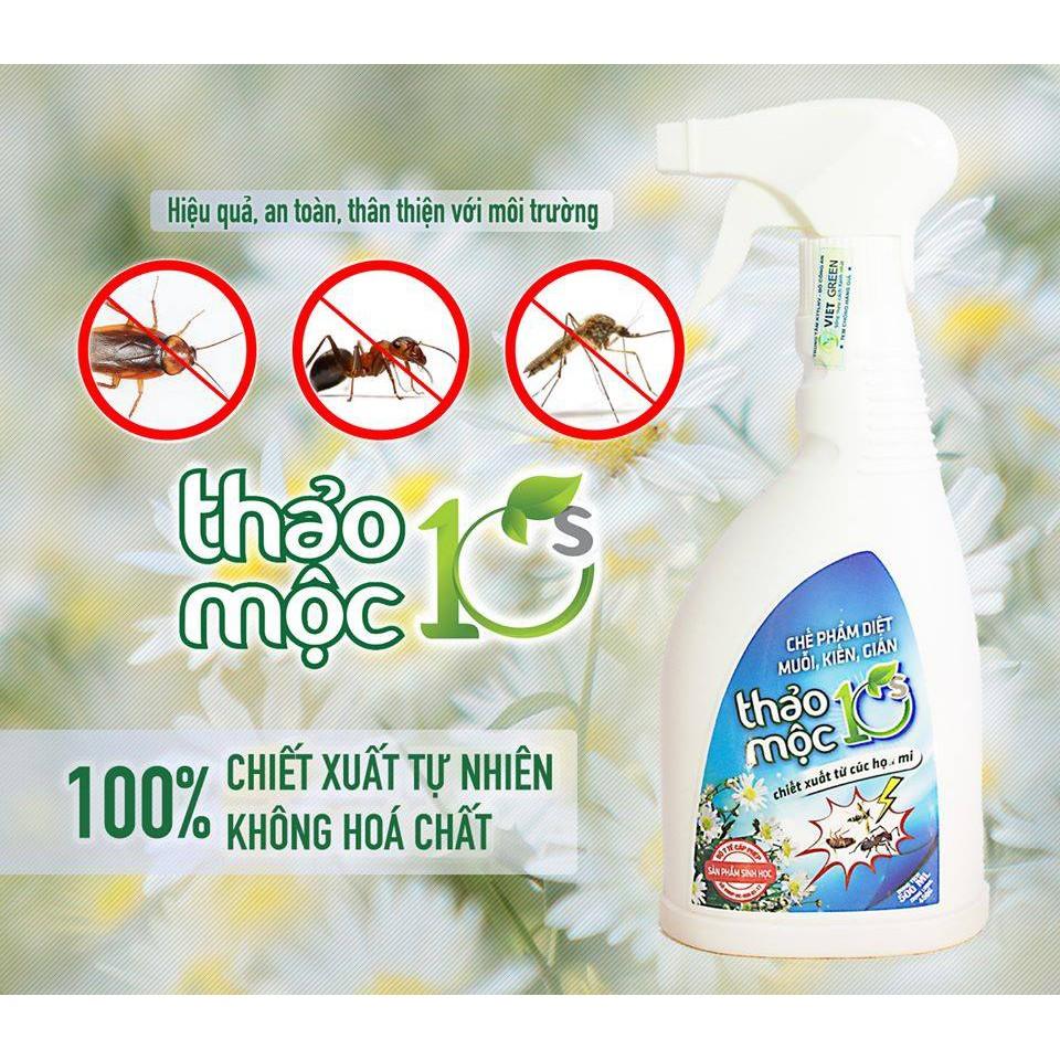Chai Xịt Diệt Muỗi , Kiến , Gián Thảo Mộc 10s Hương Sả Chanh - An toàn hiệu quả