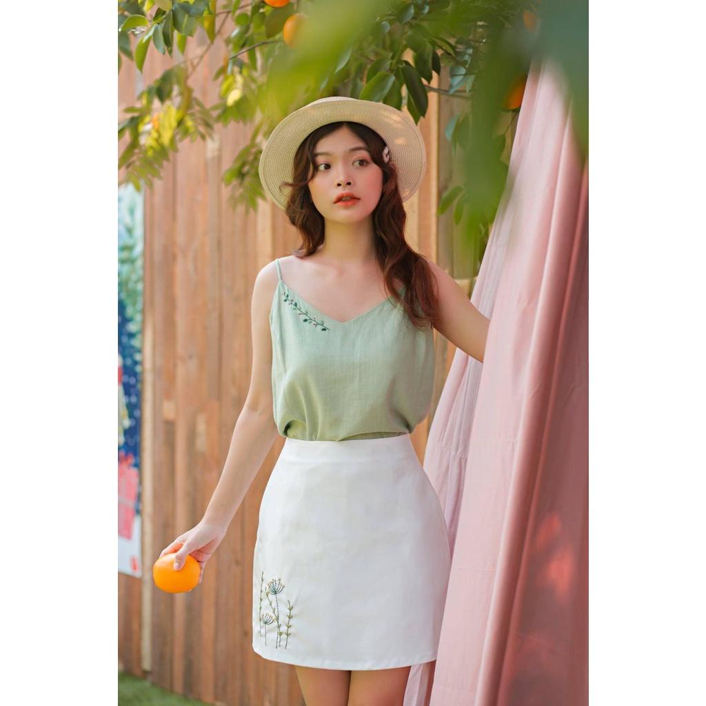 Chân váy thêu bồ công anh TIELA-Chân váy chữ A công sở- Bồ công anh skirt