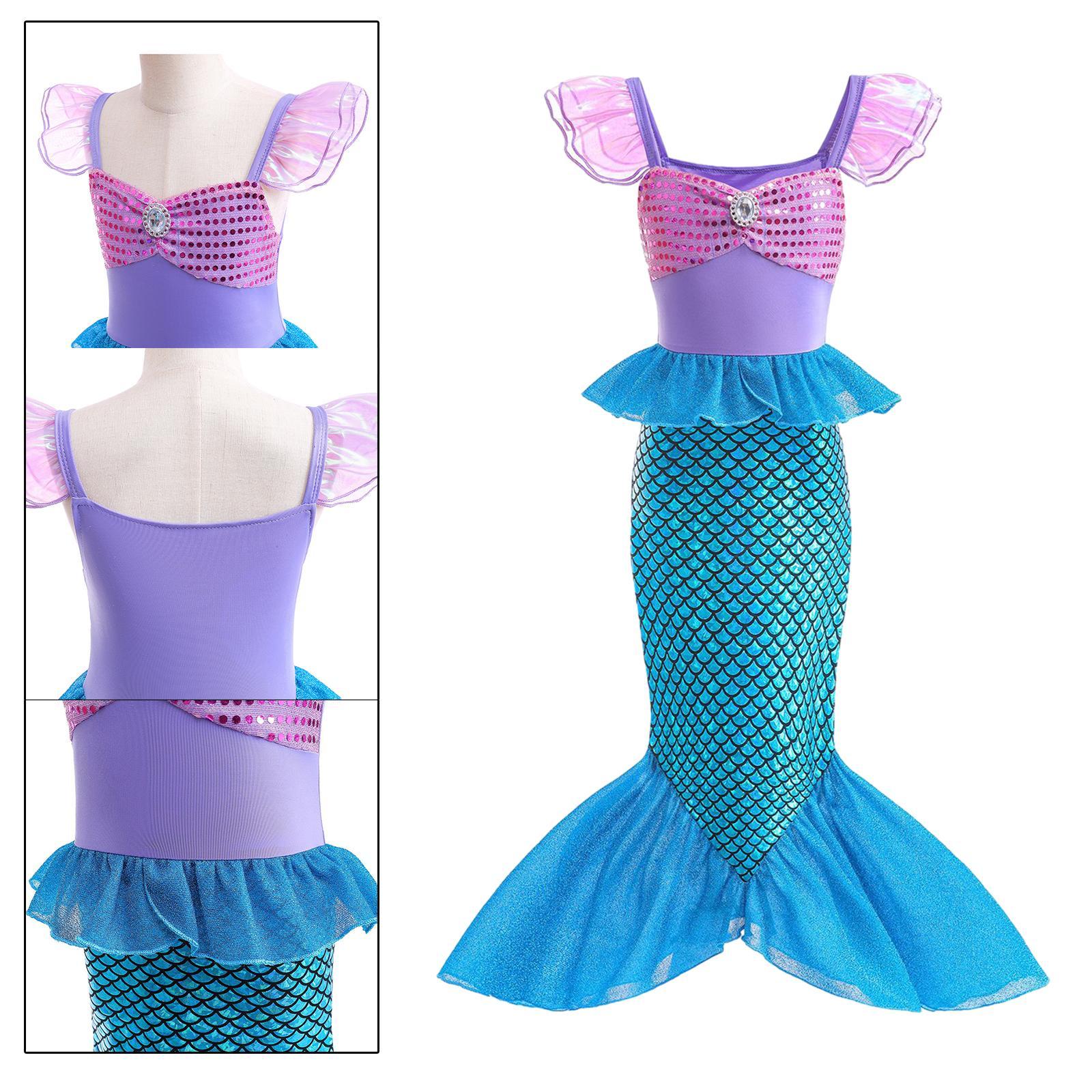 Kids Girls Mermaid Costume Princess Dress Halloween Party Mermaid Tail Skirt