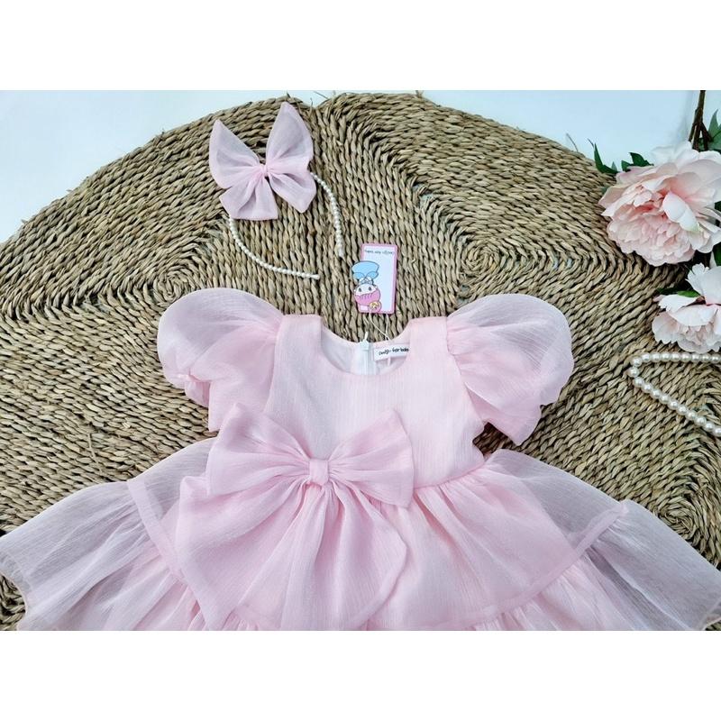 Váy hồng công chúa xinh xắn tặng kèm phụ kiện cho bé