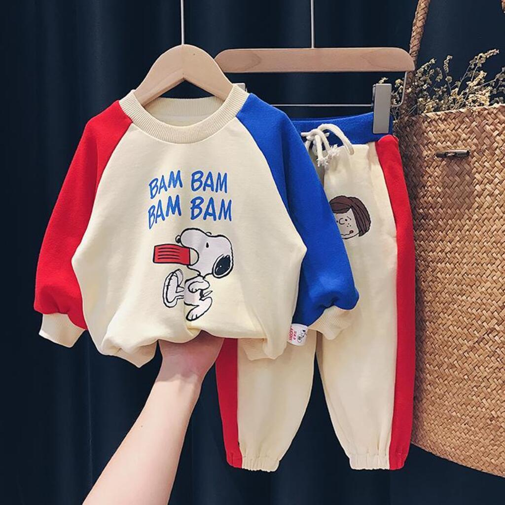 Bộ Quần Áo Dài Tay Bam Bam Thu Đông Vải Nỉ Da Cá Cao Cấp In Hình Cực Xinh Cho Bé Từ 6-28kg - SUMO KIDS