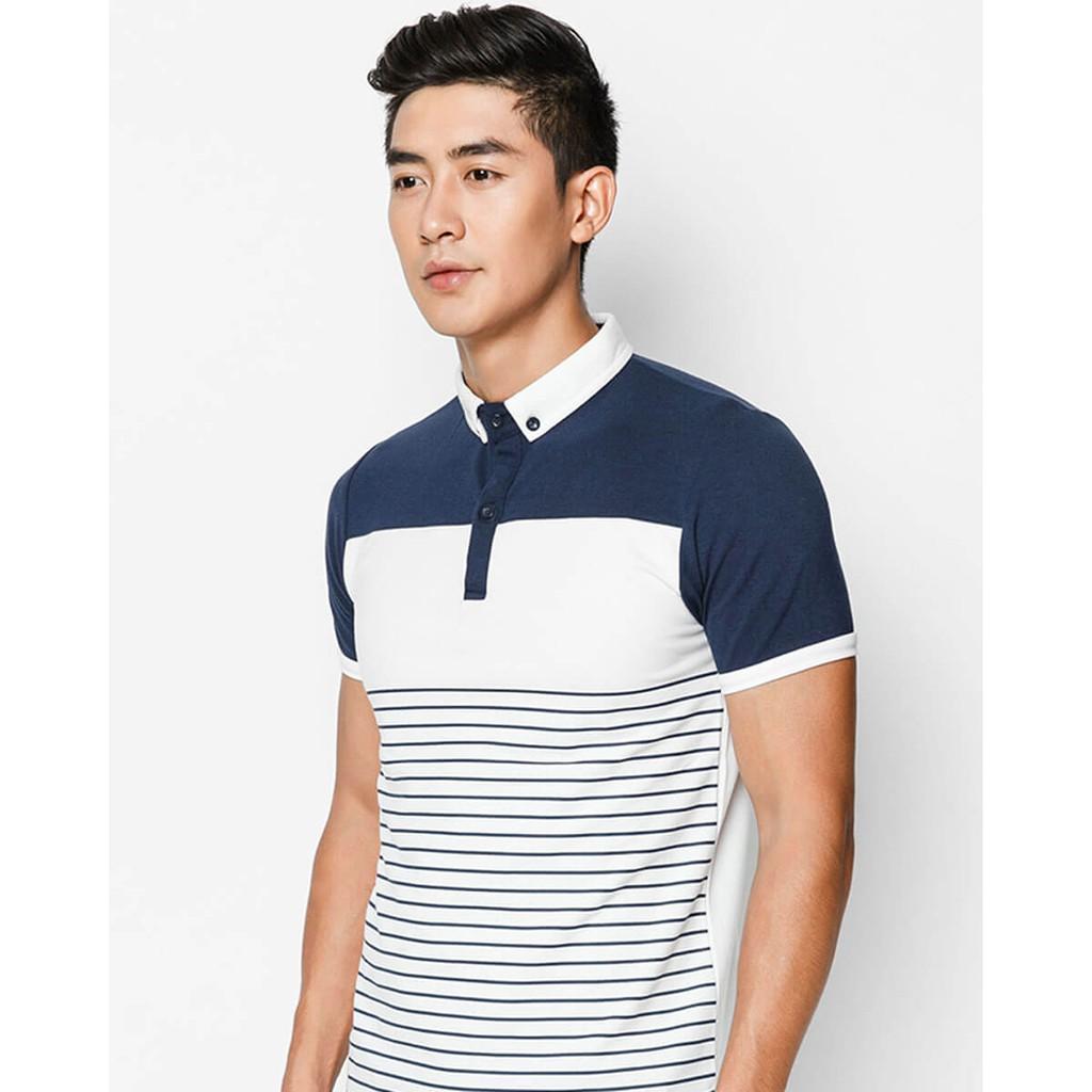 Áo Thun Nam F2 Cotton Có Cổ Sọc TC122