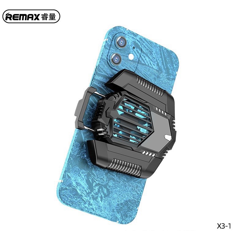 Quạt tản nhiệt cho điện thoại Remax X3-1 chạy 2 Pin 500mAh - Sò lạnh siêu mát - Cực phẩm cho Game thủ - Hàng Chính Hãng