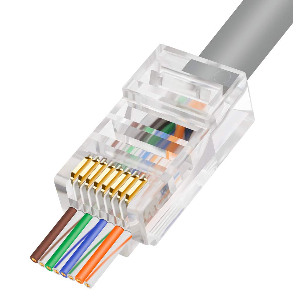 Hạt mạng xuyên thấu RJ45 Cat5e (100 hạt) - Hàng nhập khẩu