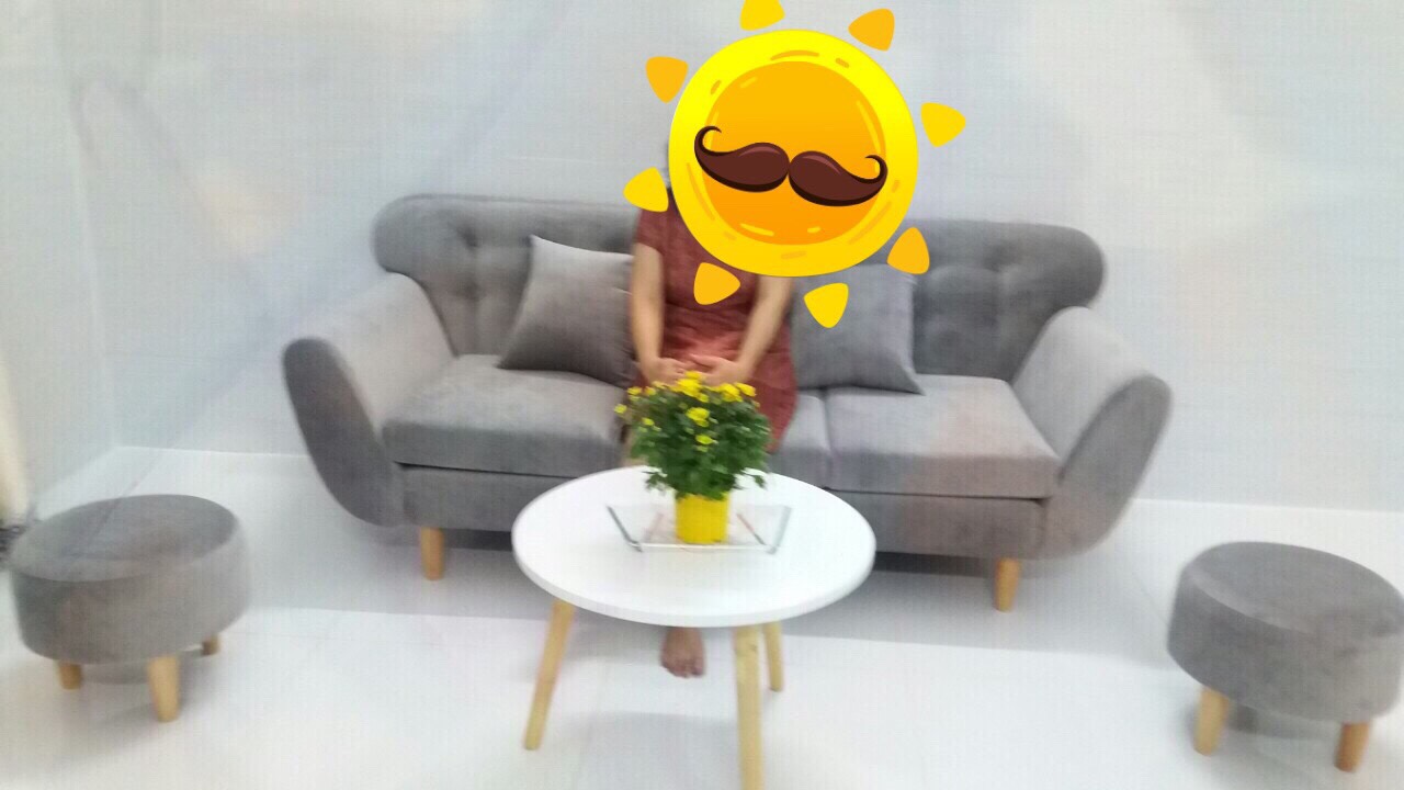 Bộ sofa băng xám khói nhung, salon phòng khách 1m9 PHKH4