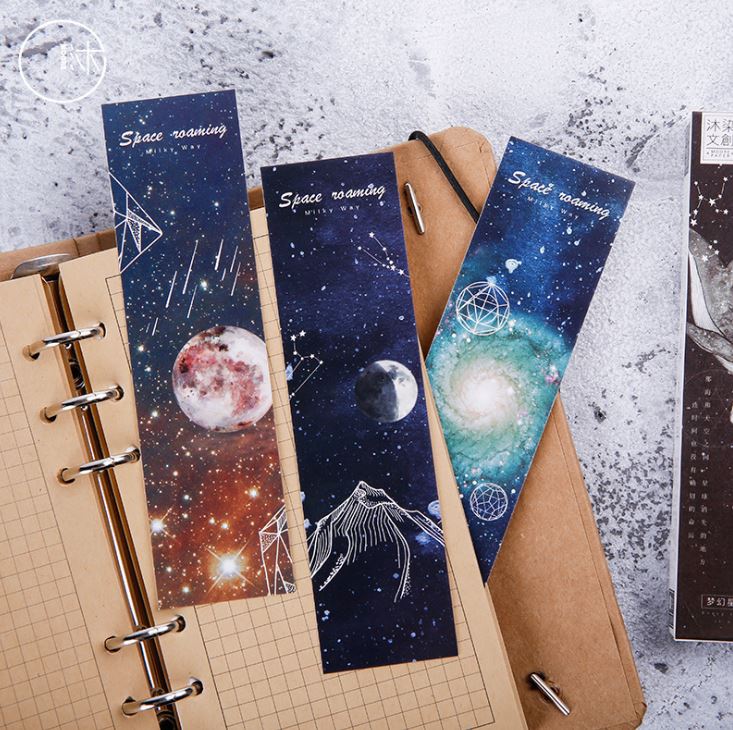 Hộp 30 Bookmark Đánh Dấu Sách Du Hành Không Gian Space Roaming MR-BM002-072