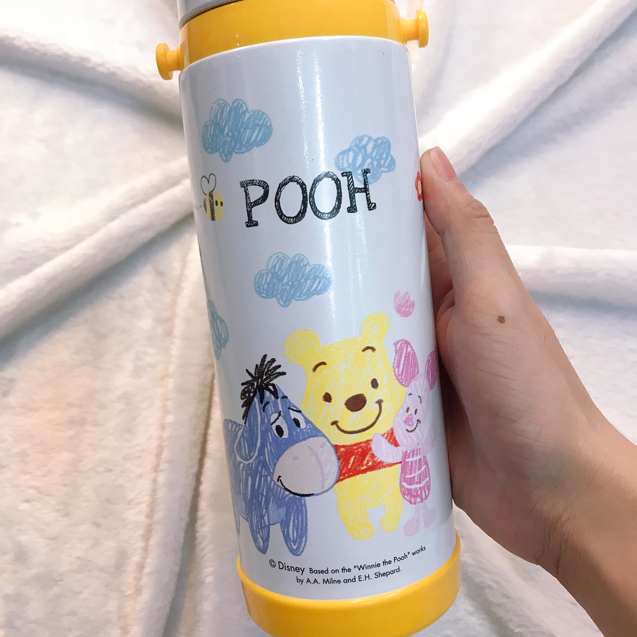 Bình nước giữ nhiệt hình gấu Pooh và những người bạn màu trắng cho trẻ em, các bé, học sinh -  - WD-3410PHTR-3