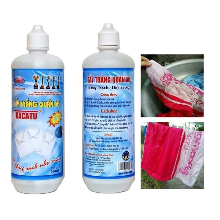 Thuốc tẩy quần áo Tracatu siêu sạch, chống mốc loại 500ml tiện dụng, thuốc tẩy mốc quần áo cao cấp FASOLA