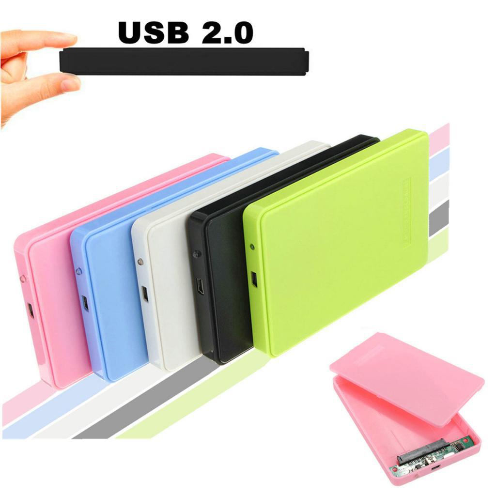 2.5'' USB2.0 SATA Hard Drive Mobile Disk External Caddy Case Enclosure Black