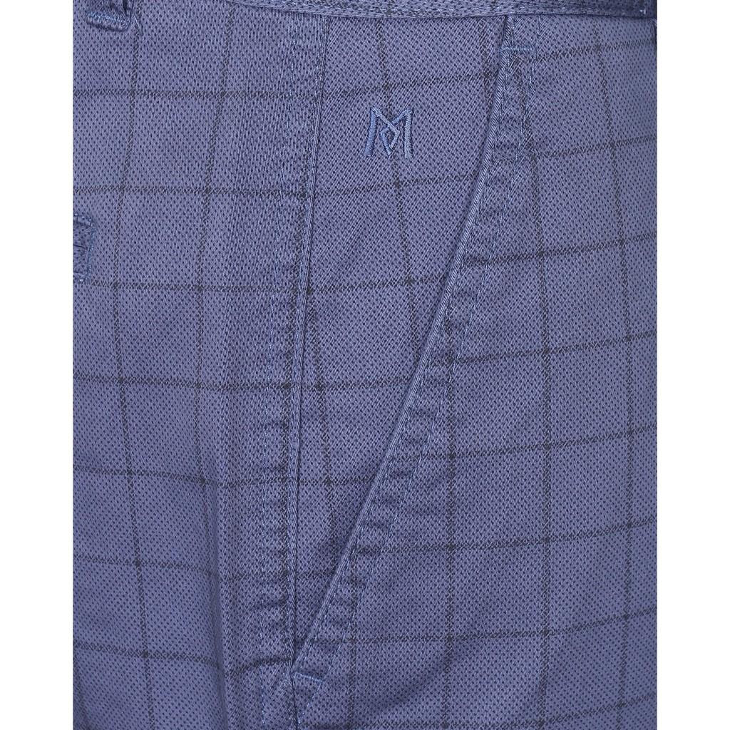 Quần short nam Khatoco kẻ caro màu xanh mã Q3M378R0-ININ016-2212-0