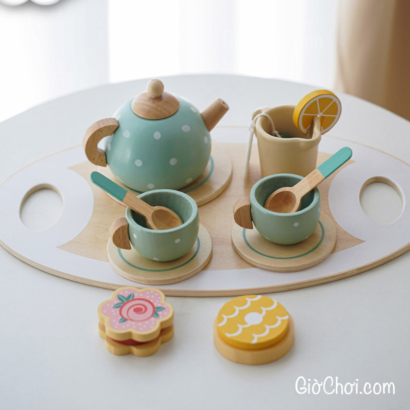Đồ chơi bộ trà chiều bằng gỗ cho bé từ 3 tuổi
