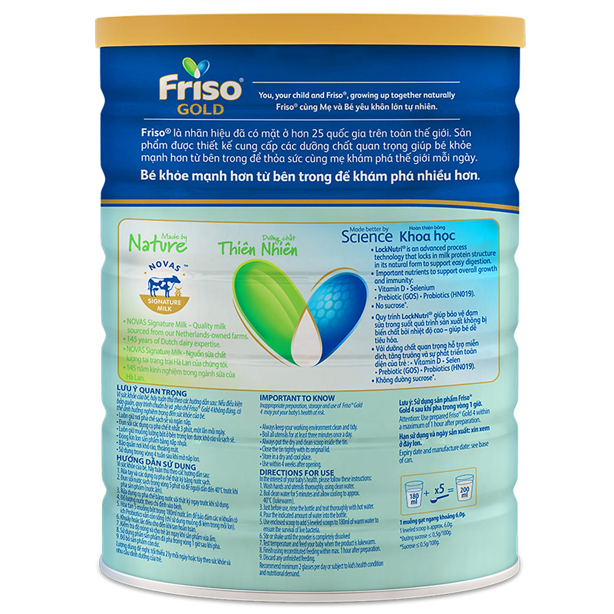 Combo 2 lon sữa Friso Gold 4 (1400g/lon) - Tặng 5 lốc Friso RTD 110ml