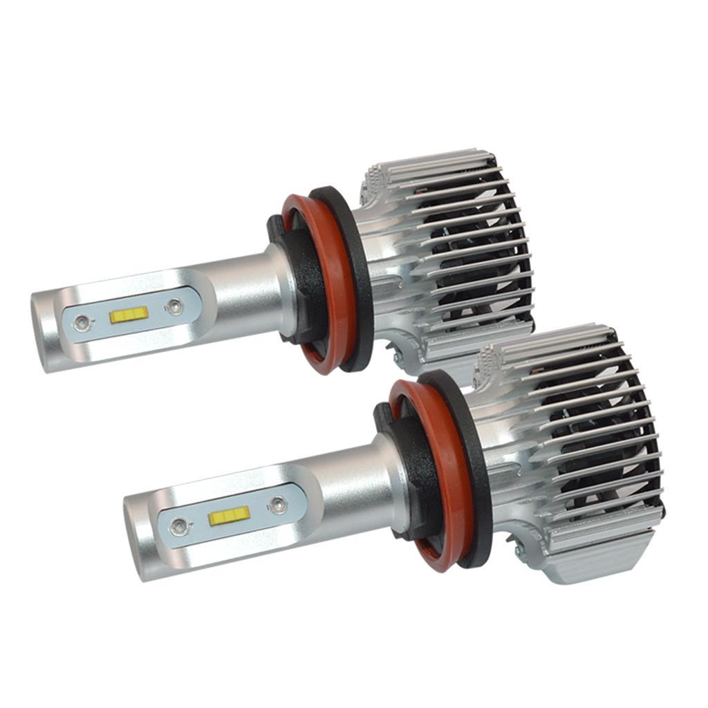 2 Pieces H8 H9 H11 H16 Headlight High Low Beam Bulb Kit - 6000K Cool White