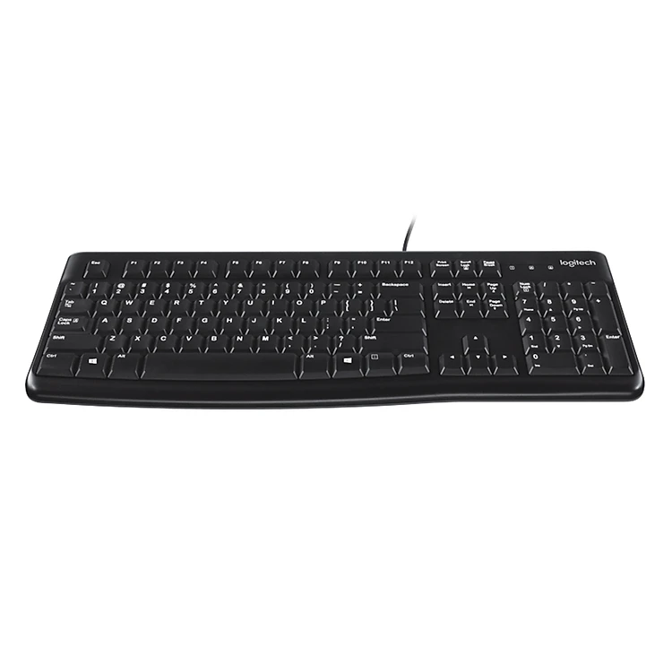 Bàn phím có dây Logitech K120 - Bền bỉ, chống tràn, có thể điều chỉnh góc độ gõ, kích thước đầy đủ có phím số - Hàng chính hãng