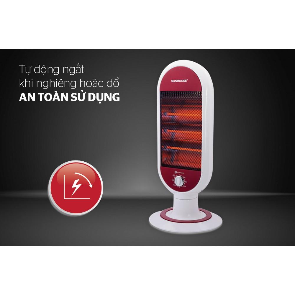 Đèn sưởi điện hồng ngoại Sunhouse SHD7022, Công suất 1200W, Chức năng xoay tiện lợi, Tự động ngắt khi nghiêng đổ, Hàng chính hãng - Bảo hành 12 tháng