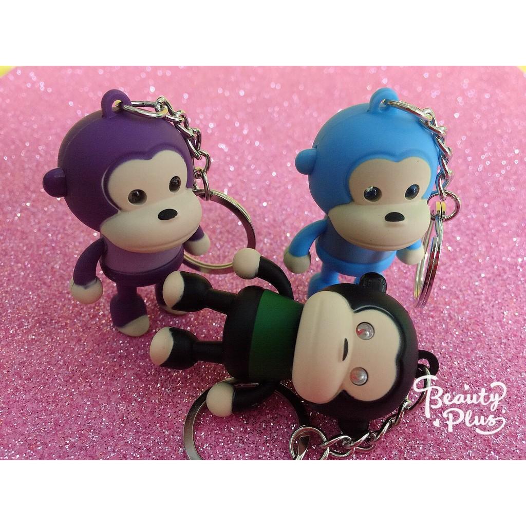 Móc Khóa Hình Khỉ có Đèn Led Phát Sáng với âm nhạc Độc Đáo-Móc khóa khỉ gắn đèn LED phát sáng dễ thương