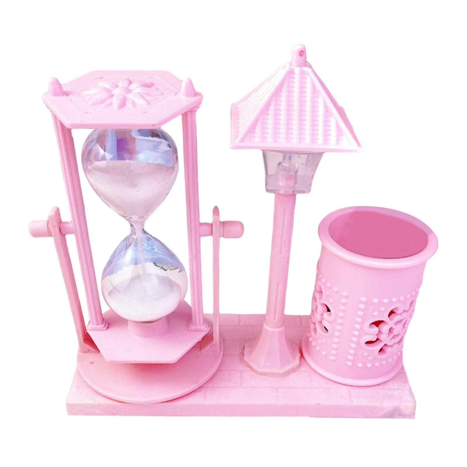 Hourglass Street Lamp Pen Holder Night Light for Office Table Decoration