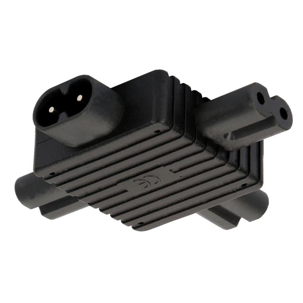 IEC C8 Male to 3X Female C7 Plug Splitter Power Adapter Connector