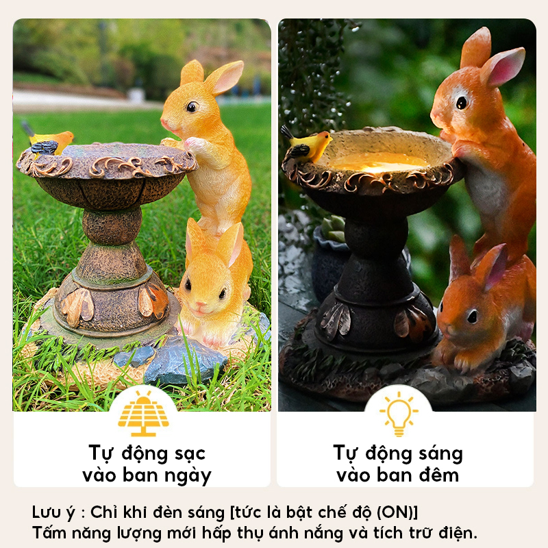 Đèn trang trí năng lượng mặt trời hình thỏ, tích kiệm điện, bóng siêu sáng, chống thấm nước - DA3159
