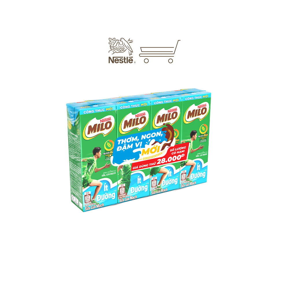 KHUYẾN MÃI SĂN THẺ ĐỔI QUÀ Sữa Nestlé MILO Ít đường thùng 48 hộp x 180ml