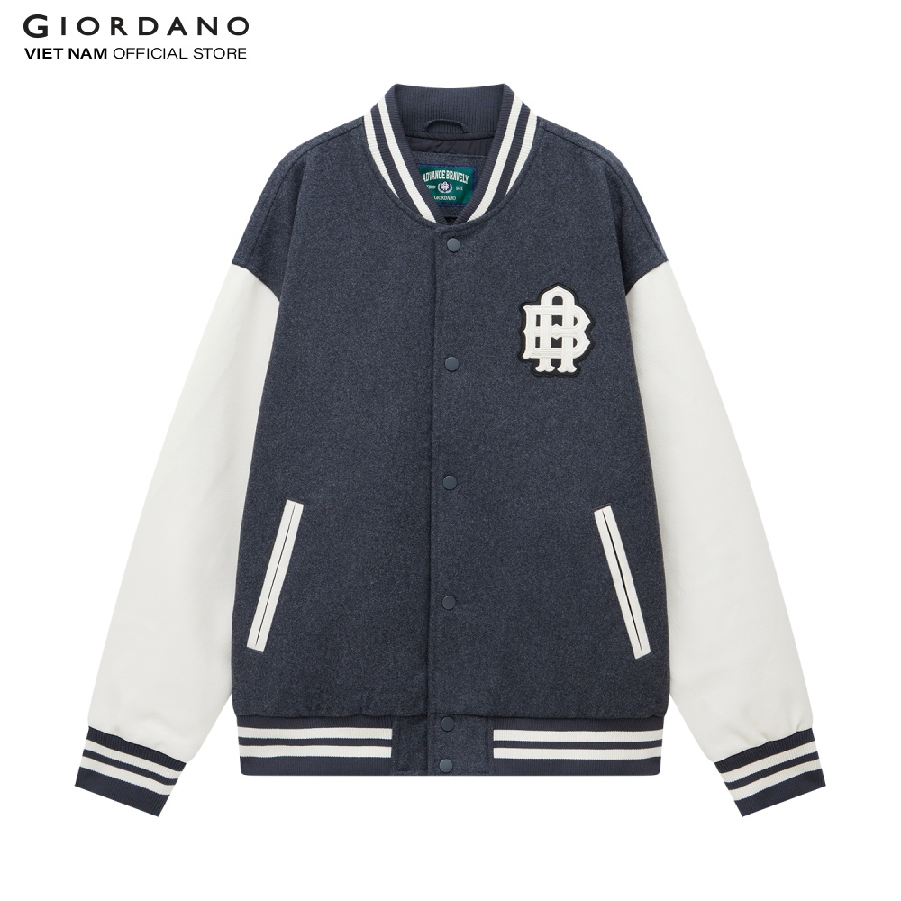 Áo Khoác Len Nam Baseball Jacket Giordano 01072604