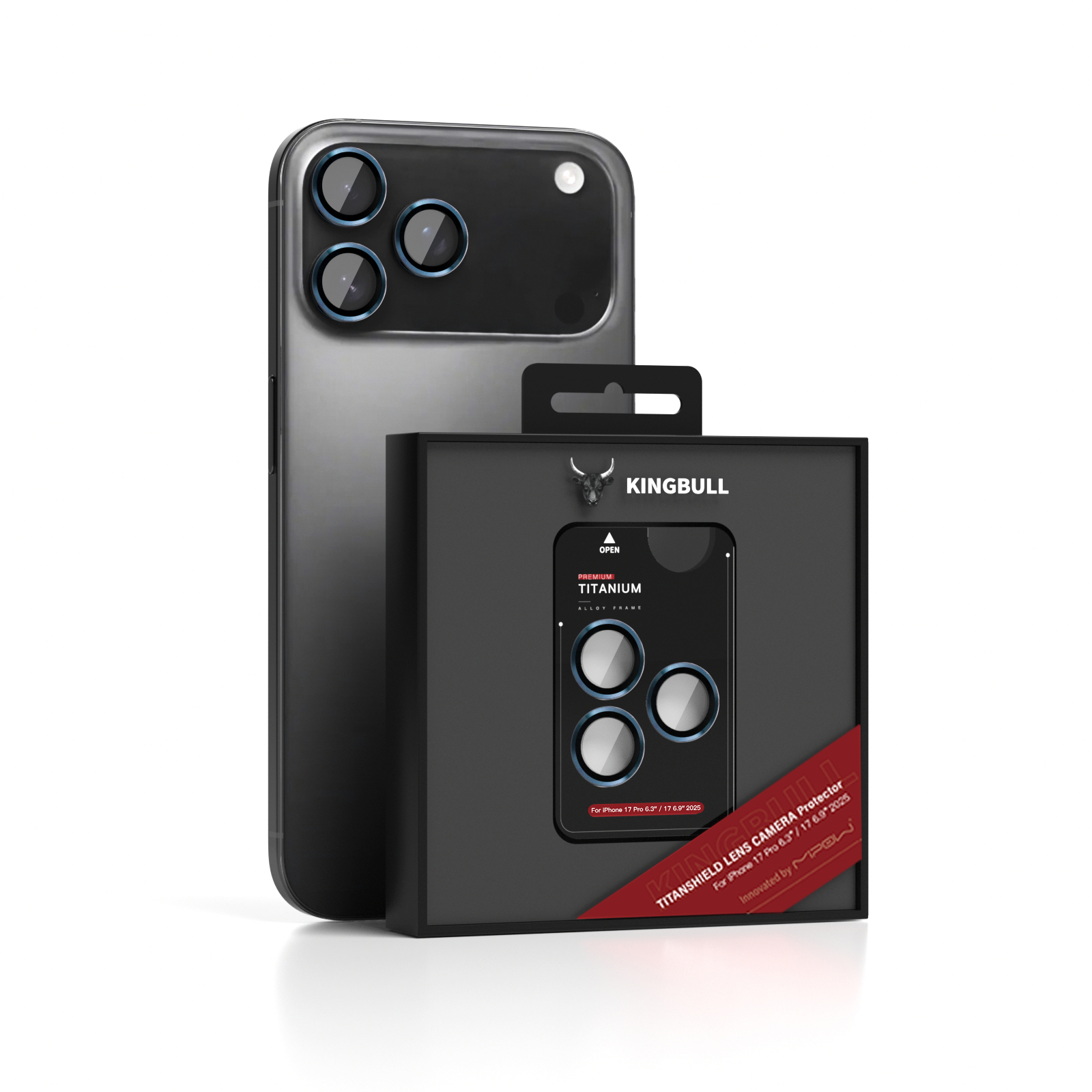 Miếng Dán Cường Lực Lens Camera MIPOW KINGBULL cho iPhone 17 Pro Max / 17 Pro, HD Titanshield_ Hàng chính hãng