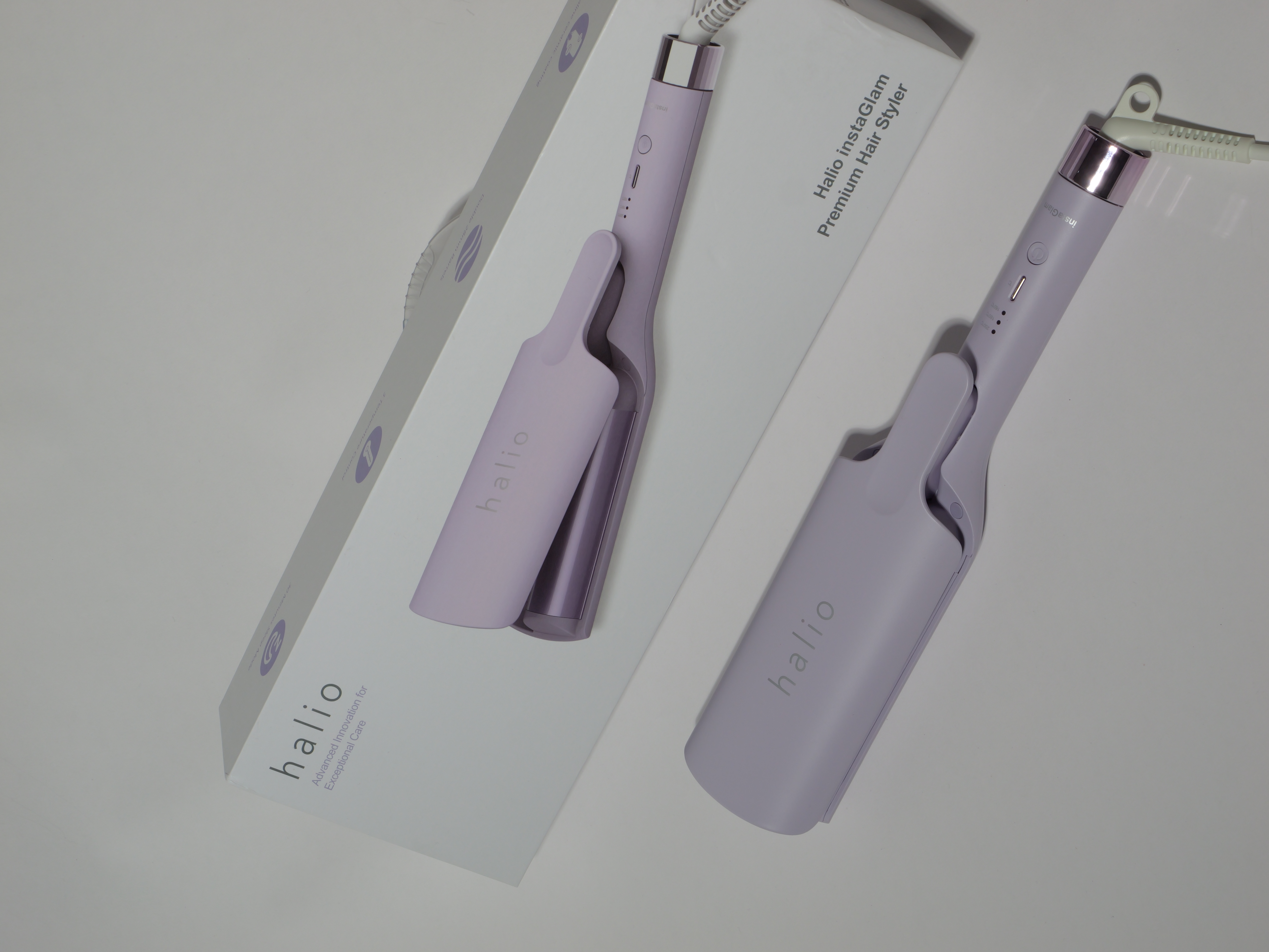 Máy Uốn Tóc Halio instaGlam Premium Hair Styler Tạo Xoăn Sóng Nước Hippie - Bóng Mượt x6 lần, Trục 28mm