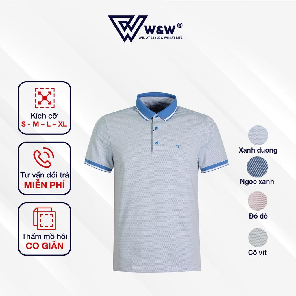 Áo Thun Polo Nam W&amp;W Dáng Regular Fit- Cổ Bẻ Đức Tay Ngắn Phối Màu Khác, Chất Liệu Thoáng Mát, Thấm Hút Tốt WPO72R