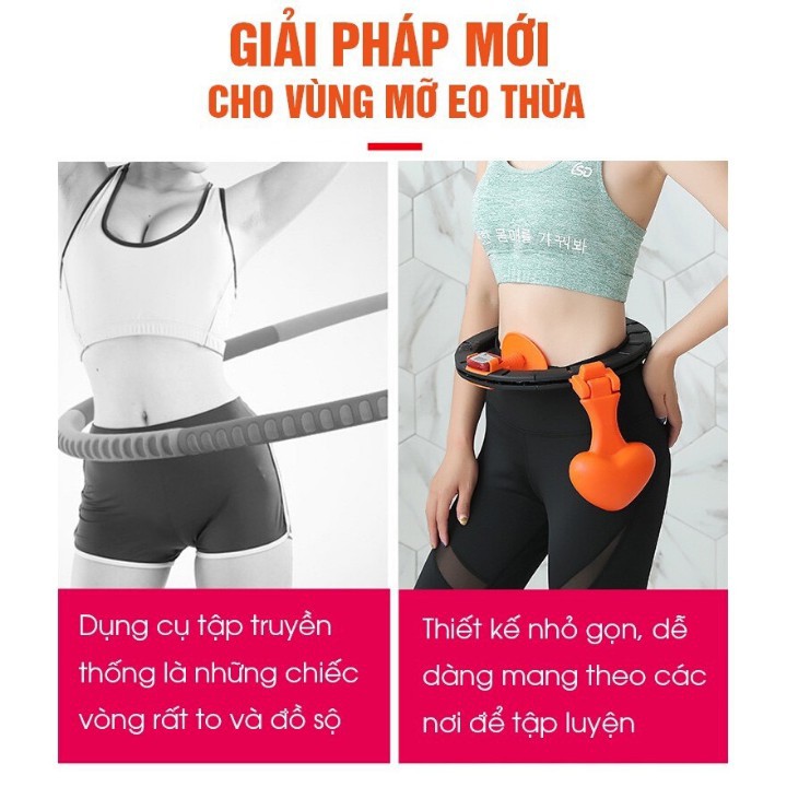 Vòng lắc eo HULA HOOP quả cát thông minh, Vòng lắc eo tự đếm đốt mỡ siêu nhanh