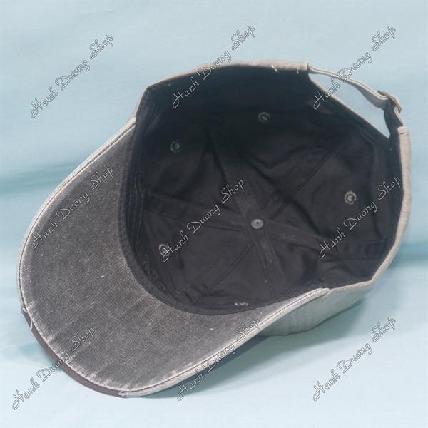 Nón kết thời trang, mũ lưỡi trai thêu chữ Original The Black vải kaki oát có khóa tăng giảm size đầu từ 56-60cm - Xám & đen