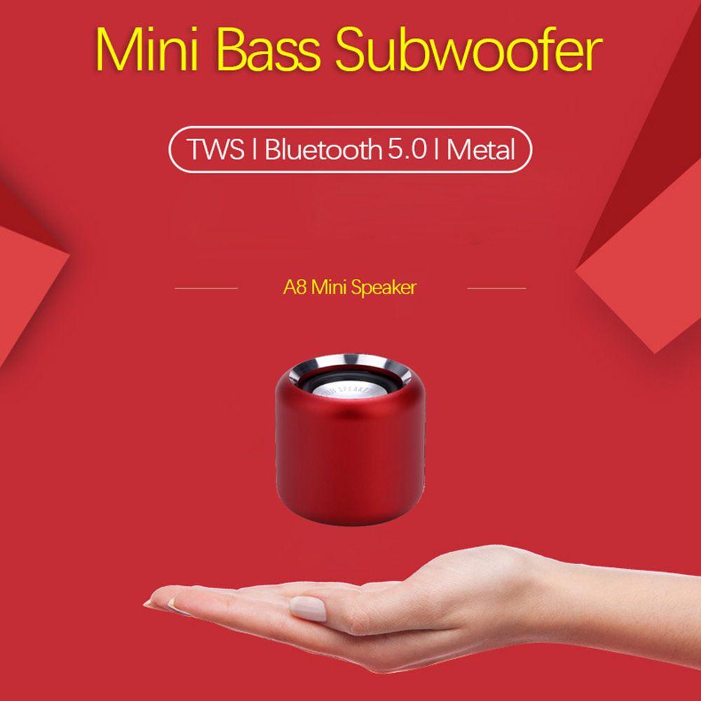 Loa siêu trầm không dây âm thanh nổi Hifi sáng tạo bằng kim loại Loa Bluetooth không dây Máy nghe nhạc Loa mini Màu sắc: Bạc