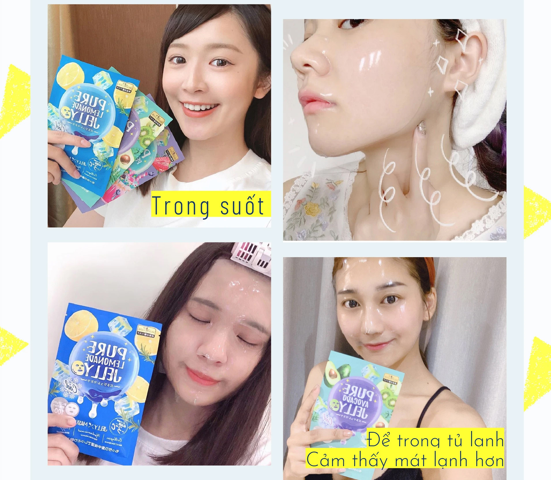 Hộp 3 mặt nạ Jelly dịu mụn/ dưỡng ẩm/ trắng sáng da Sexylook jelly mask TẶNG 1 miếng Sexylook