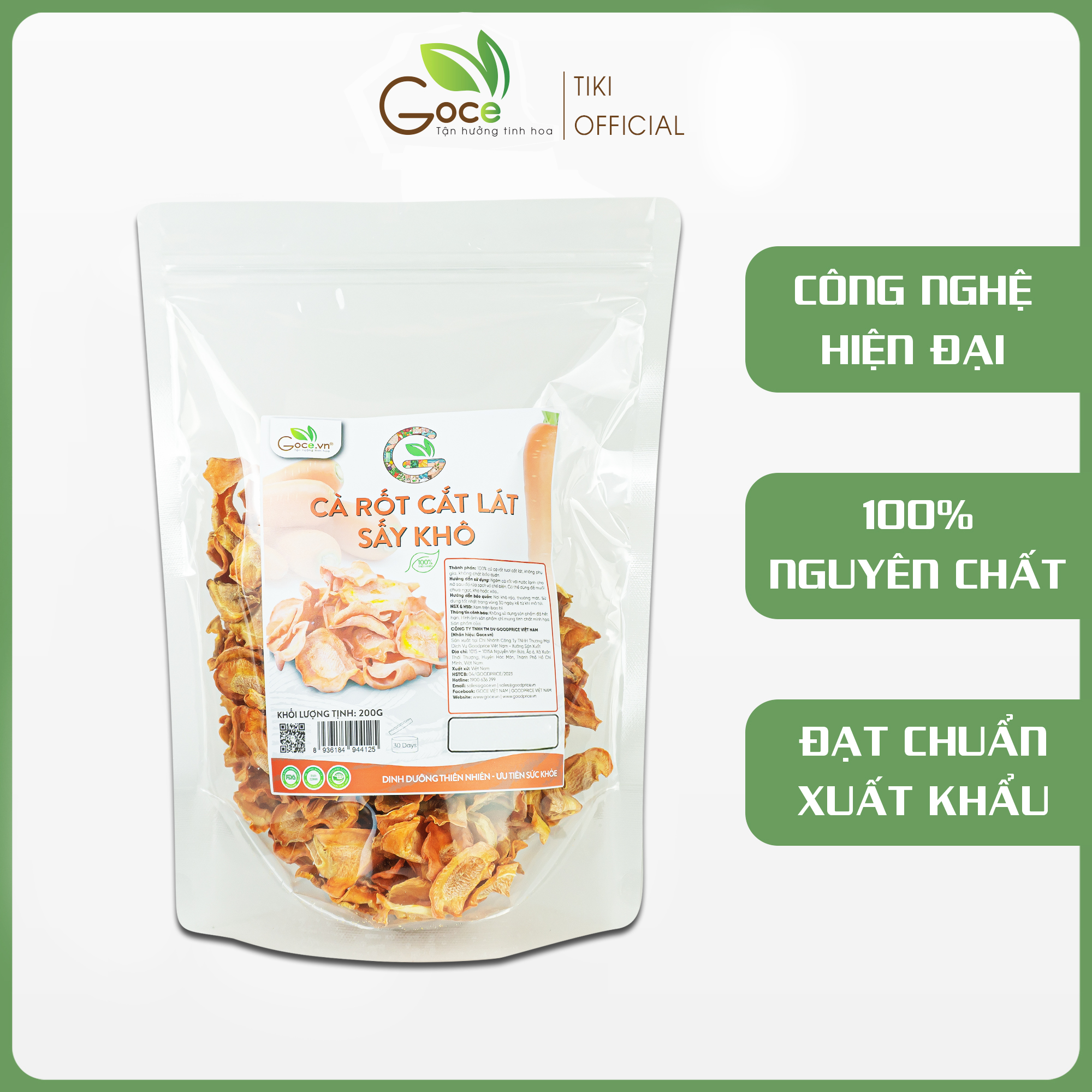 Cà rốt cắt lát sấy khô Goce - 200g