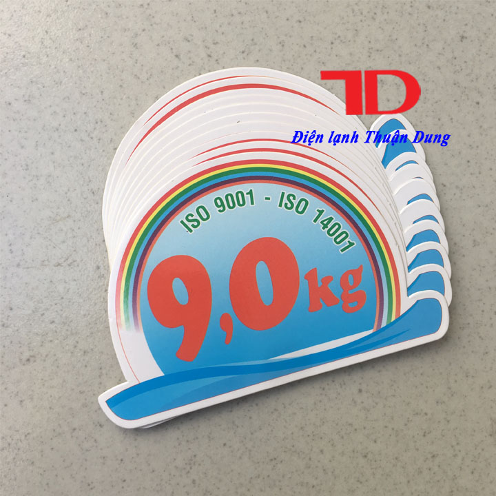 Combo 10 Tem dán trang trí Máy Giặt loại 9KG