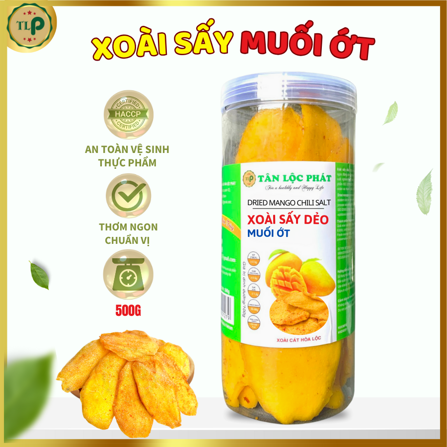 XOÀI SẤY MUỐI ỚT TÂN LỘC PHÁT HŨ 500G