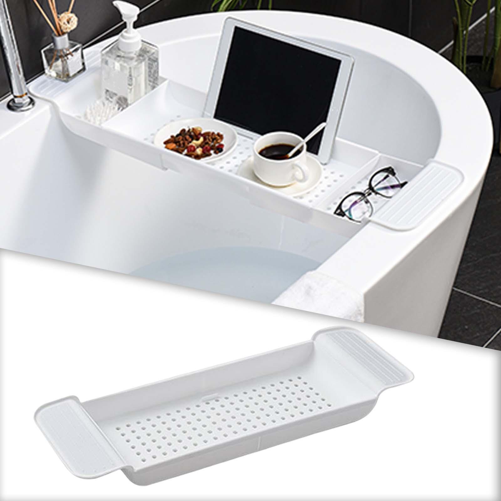 Bath Tub Tray Accessories Expandable Storage Shelf for Candleholder