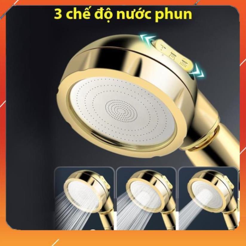 ️ Vòi Sen Tăng áp Có Nút Khóa Nước 3 chế độ Phun, Xoay 360 độ Hàng Xịn - Vàng Gold 206783