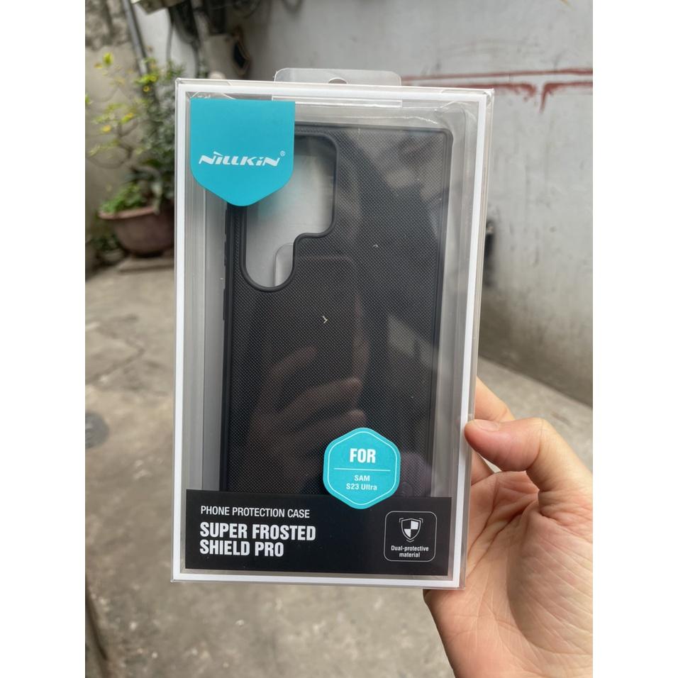 Ốp lưng Nillkin sần cho Samsung S23 Ultra tr viền dẻo lưng cứng Nillkin super Frosted Sield Pro Hàng nhập khẩu