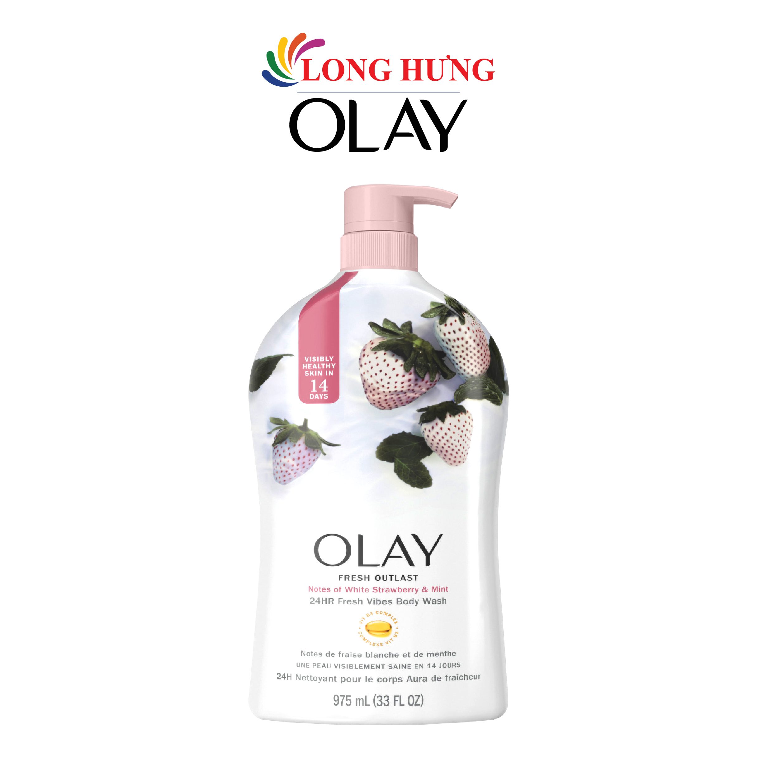 Sữa tắm Olay Fresh Outlast Body Wash (975ml) - Hàng chính hãng - White Strawberry &amp; Mint