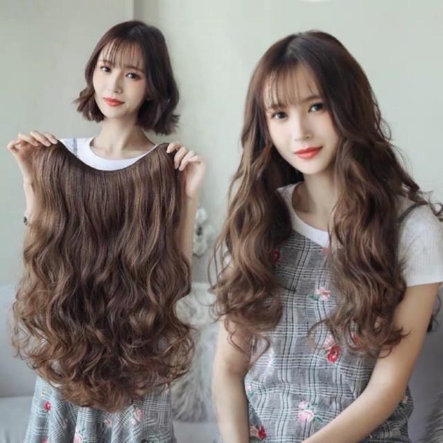 Tóc giả nữ kẹp sóng toTóc giả nửa đầu kẹp xoăn sóng to