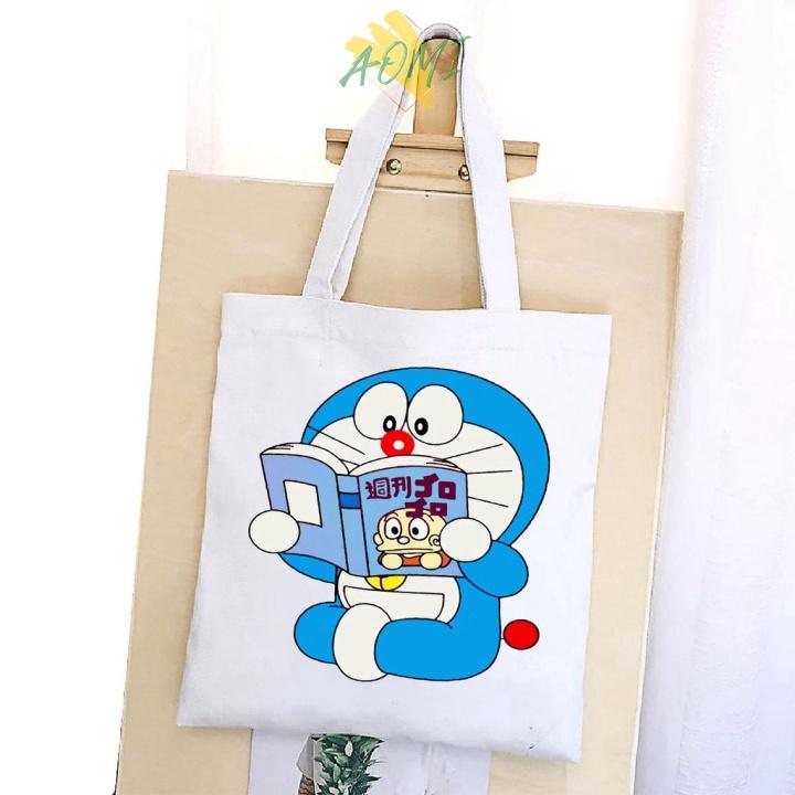 TÚI VẢI MEO MAY ĐORA ĐEO VAI TOTE CANVAS BAG CÓ KHÓA KÉO SIZE LỚN 33x38cm PHONG CÁCH CÁ TÍNH HOT TREND A