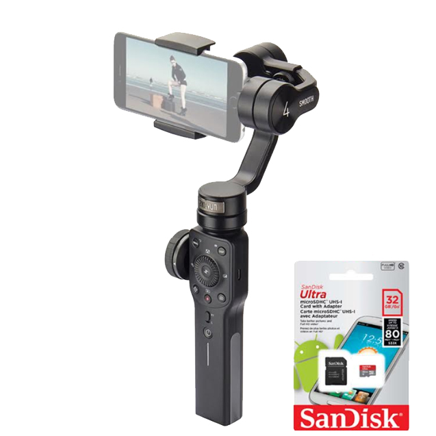 Zhiyun Smooth 4 (Hàng Chính Hãng) + Thẻ Nhớ Sandisk MicroUltra 32Gb 80Mb/s