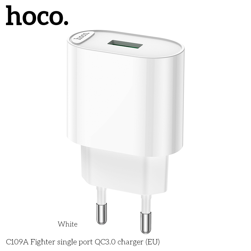 Bộ sạc nhanh Type C 18W Hoco C109A 1m, bộ củ cáp sạc nhanh USB to Type C hàng chính hãng Hoco Mall
