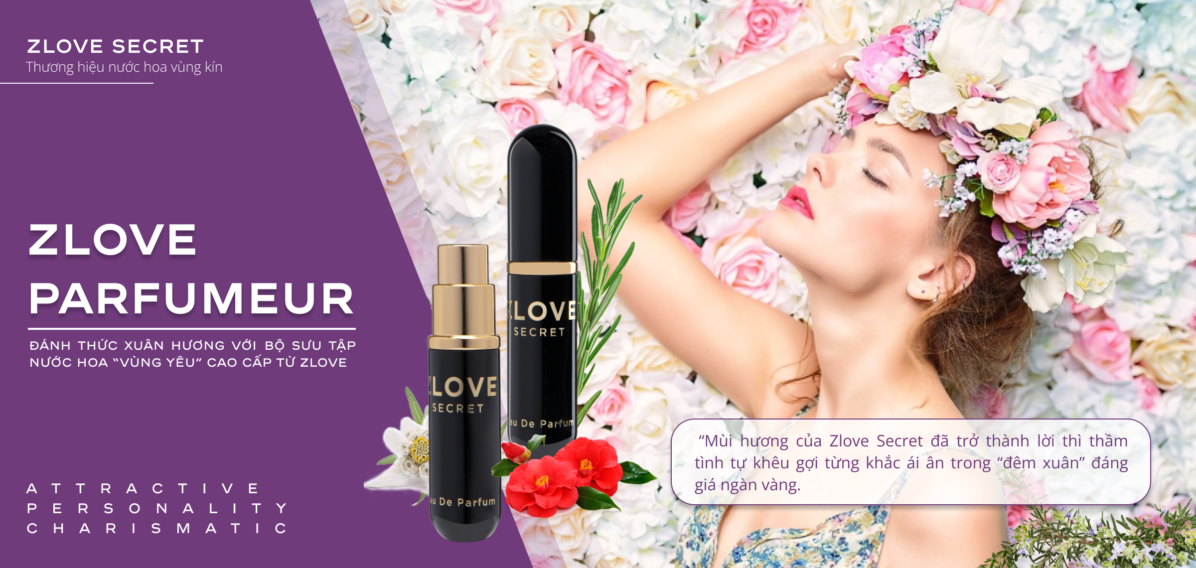 Nước hoa vùng kín nữ cao cấp chính hãng Zlove Secret 5ml với hương hoa mê hoặc, quyến rũ, nữ tính