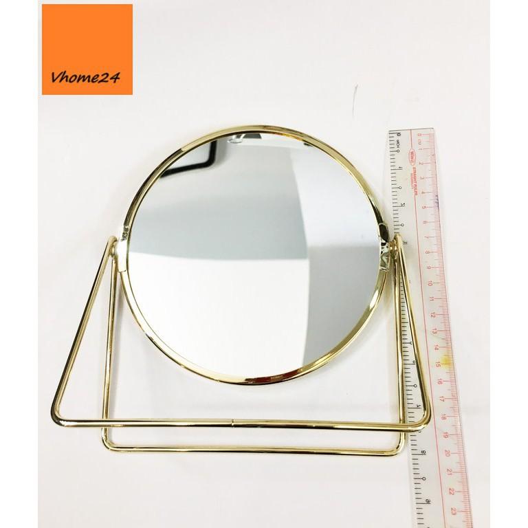 GƯƠNG TRANG ĐIỂM CHỮ NHẬT VIỀN INOX VÀNG XÍCH ĐU GTD156V