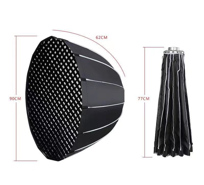 Softbox Lồng Tản Sáng Parabolic 90cm Có Lưới Grid Thao tấc nhanh Dùng cho Ngàm Bowens