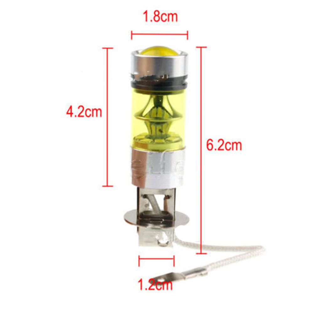 2 Pieces H3 20LED 1000LM 100W High Power Projector Fog Driving Light Bulbs - Yellow