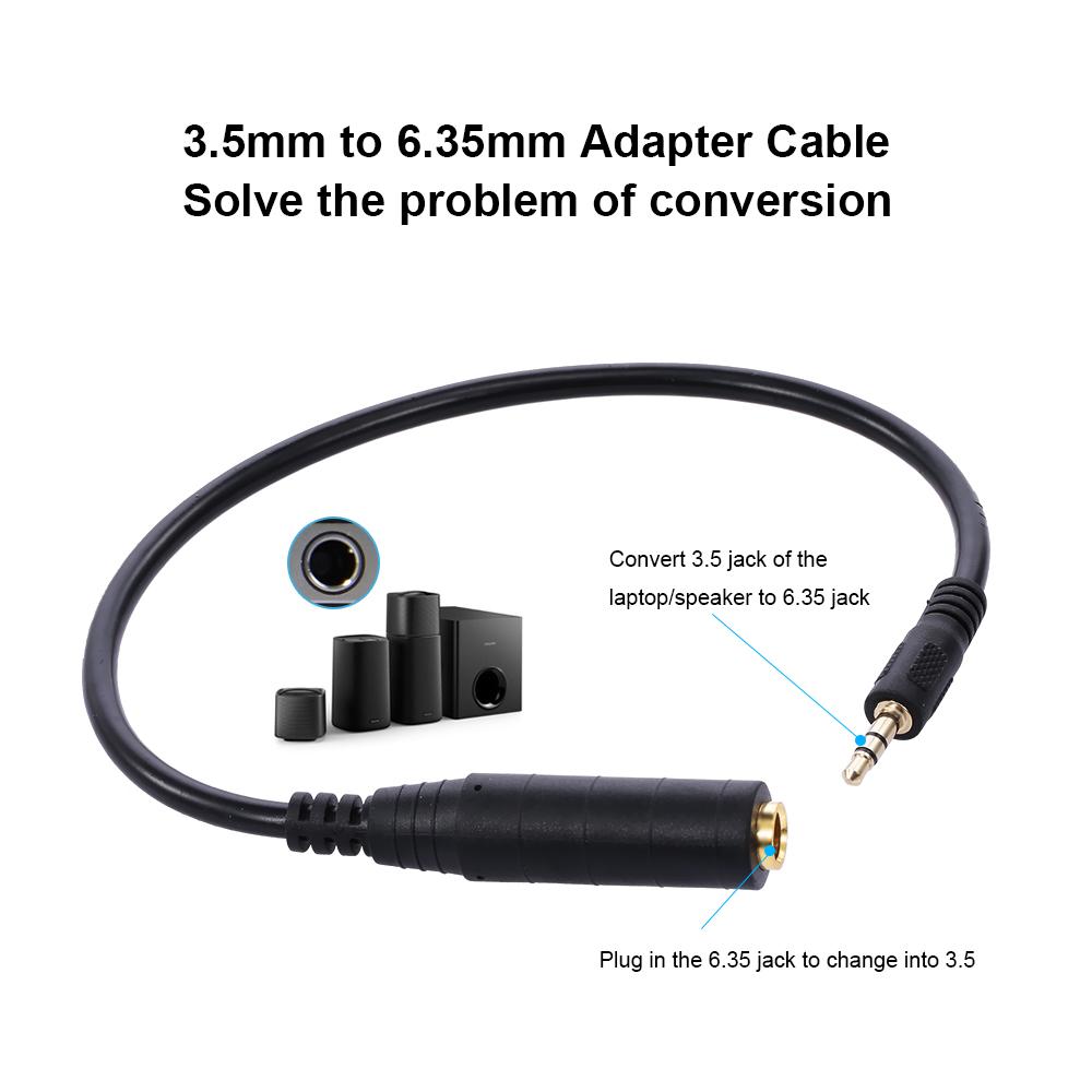 3.5mm to 6.5mm Audio Adapter Cable 3.5mm Male to 6.35mm Female Converter Cable for Microphone/Headphone