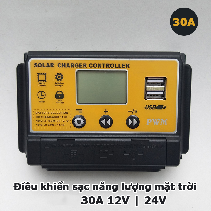 Bộ điều khiển sạc năng lượng mặt trời solar changer controller Su oer ST-S1230 30A 12V 24V